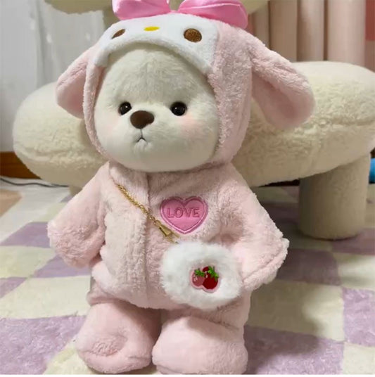 Söt nalle i rosa onepiece – med avtagbar dräkt