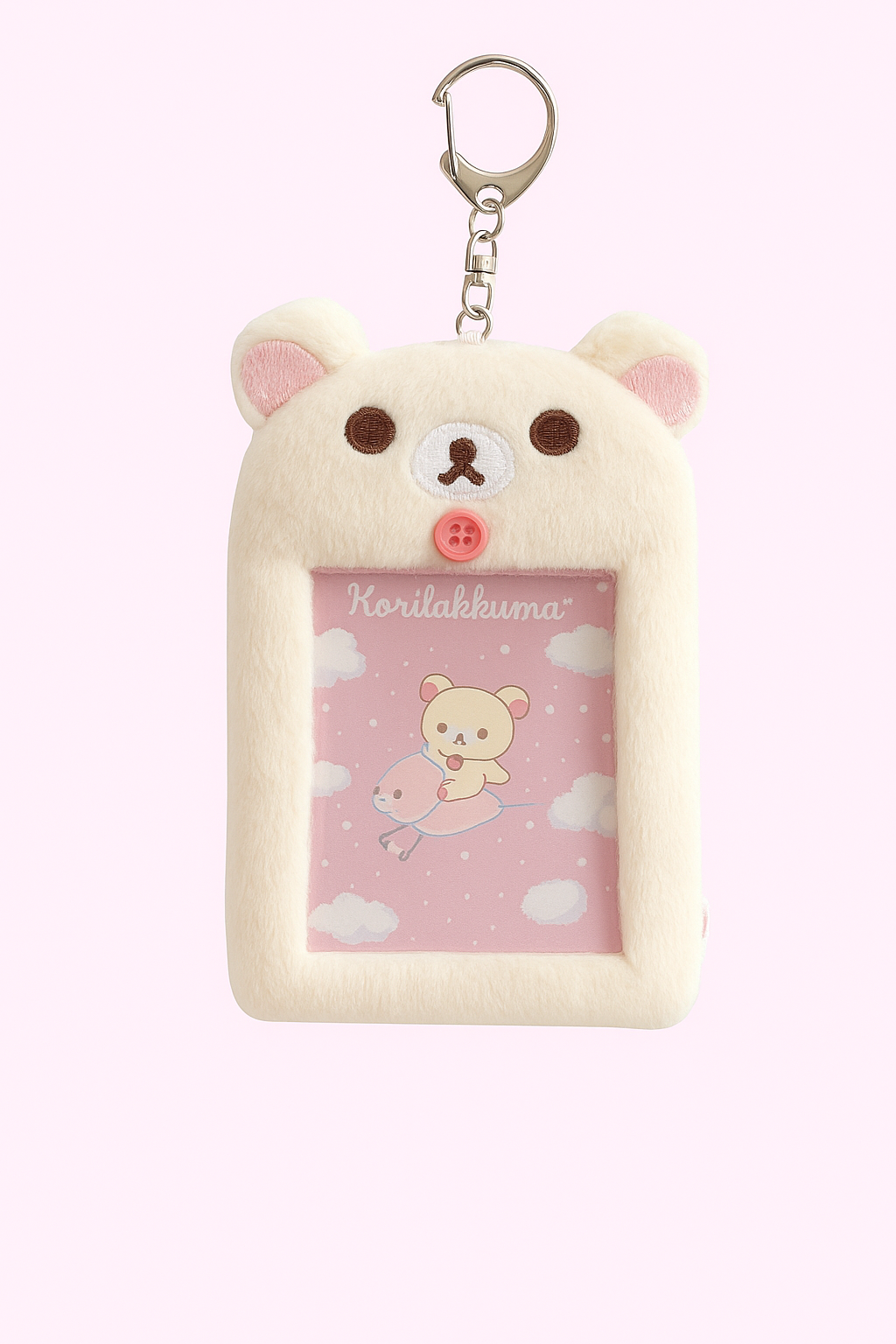Söt Rilakkuma Transparent Kortfodral med Nyckelring – För Barn